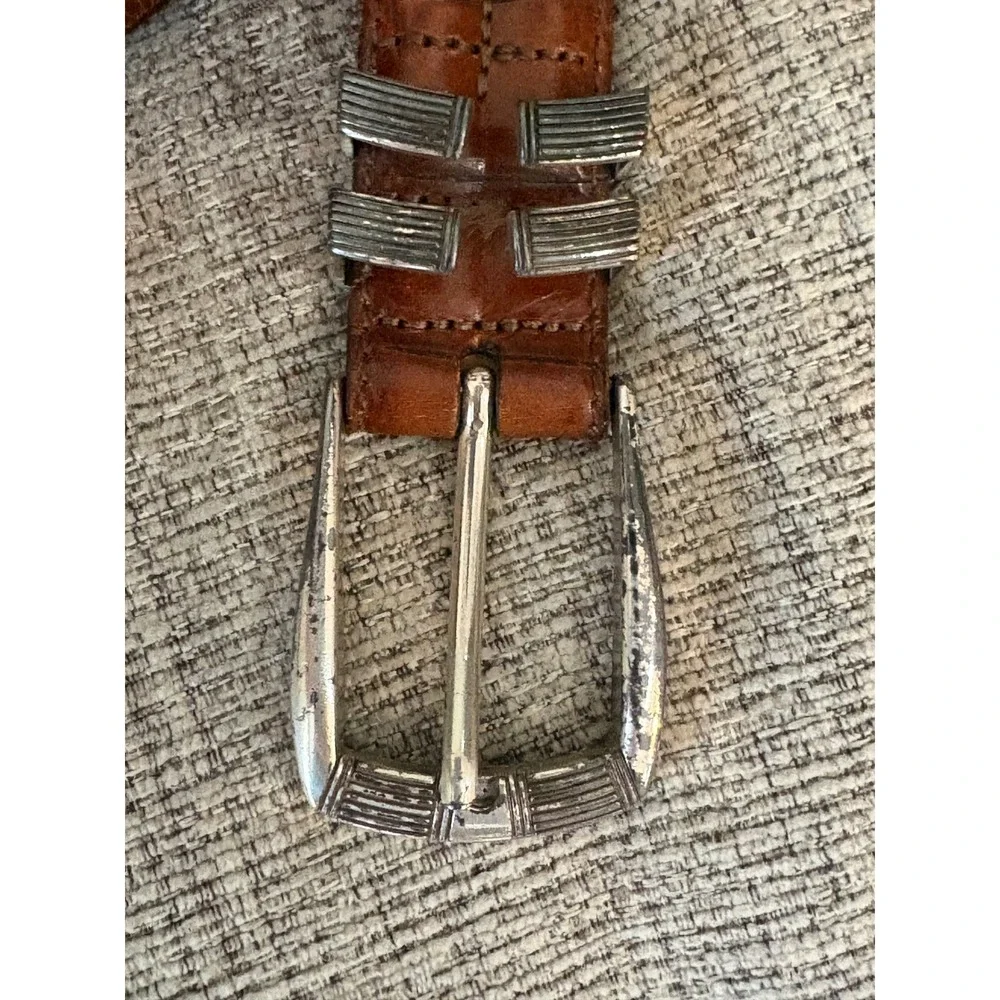 Martin Dingman Alligator Leather Belt Brown Handmade Austria 45126 Men's 34